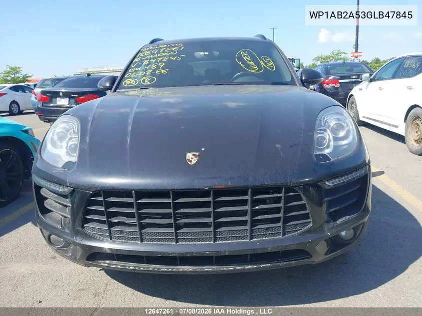 2016 Porsche Macan S VIN: WP1AB2A53GLB47845 Lot: 12647261