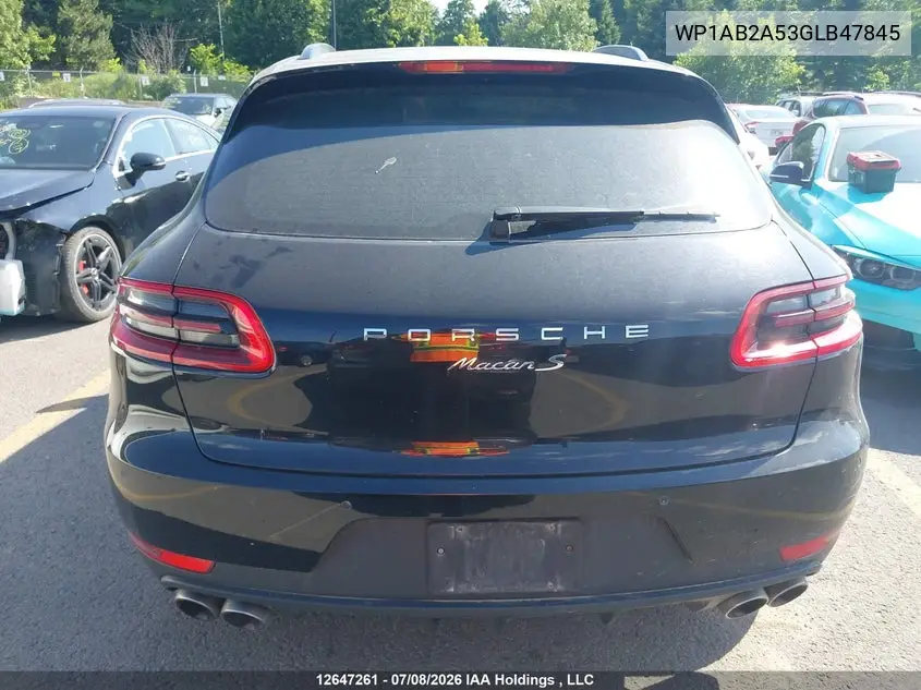 2016 Porsche Macan S VIN: WP1AB2A53GLB47845 Lot: 12647261