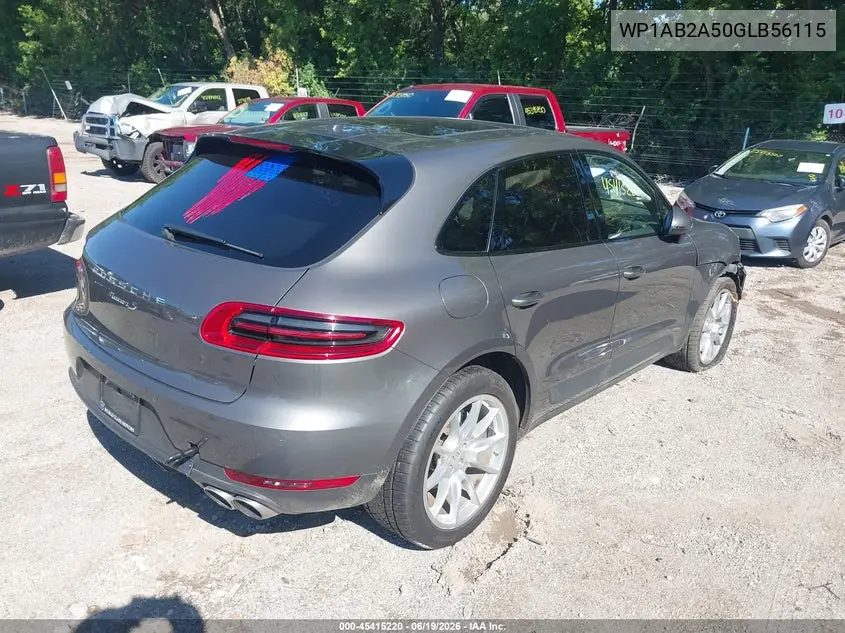 2016 Porsche Macan S VIN: WP1AB2A50GLB56115 Lot: 45415220
