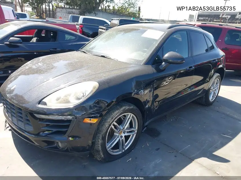 2016 Porsche Macan S VIN: WP1AB2A53GLB55735 Lot: 45557577