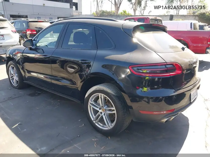 2016 Porsche Macan S VIN: WP1AB2A53GLB55735 Lot: 45557577
