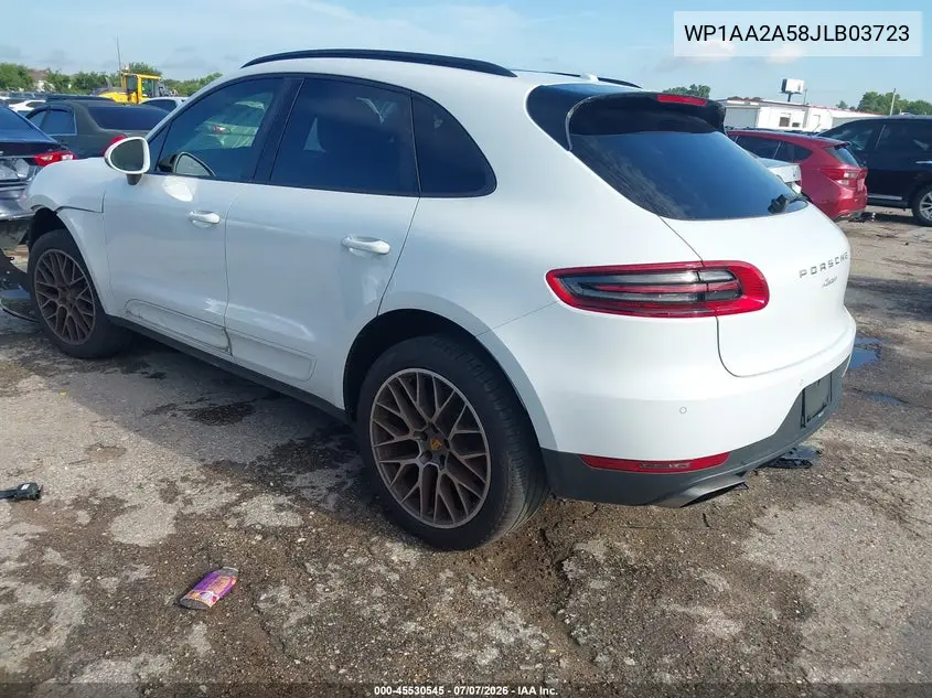 2018 Porsche Macan VIN: WP1AA2A58JLB03723 Lot: 45530545