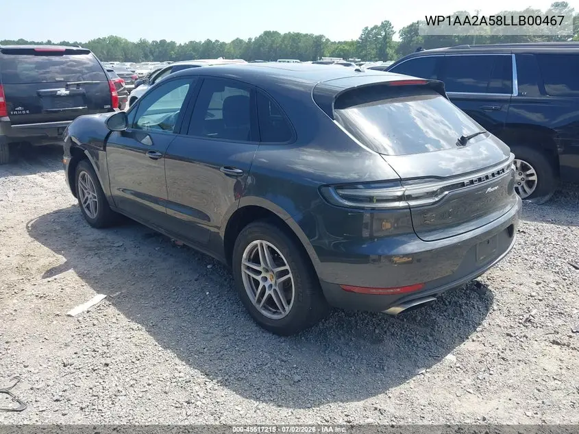 2020 Porsche Macan VIN: WP1AA2A58LLB00467 Lot: 45517215