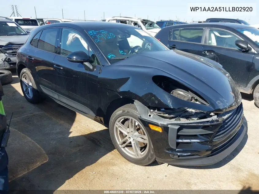 2020 Porsche Macan VIN: WP1AA2A51LLB02920 Lot: 45551239