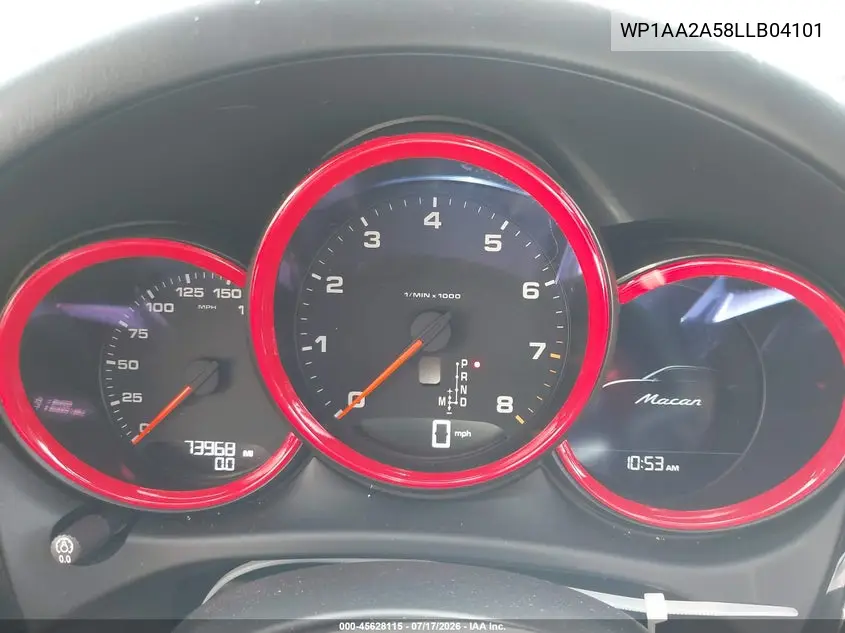 2020 Porsche Macan VIN: WP1AA2A58LLB04101 Lot: 45628115