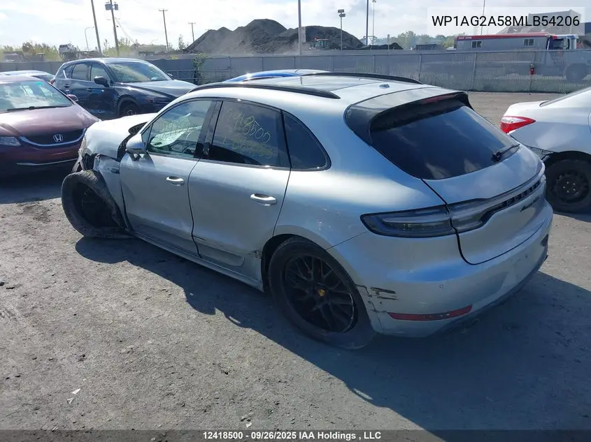 2021 Porsche Macan Gts VIN: WP1AG2A58MLB54206 Lot: 12418500