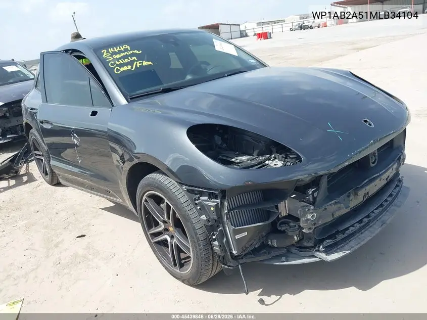 2021 Porsche Macan S VIN: WP1AB2A51MLB34104 Lot: 45439846