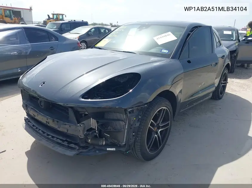 2021 Porsche Macan S VIN: WP1AB2A51MLB34104 Lot: 45439846