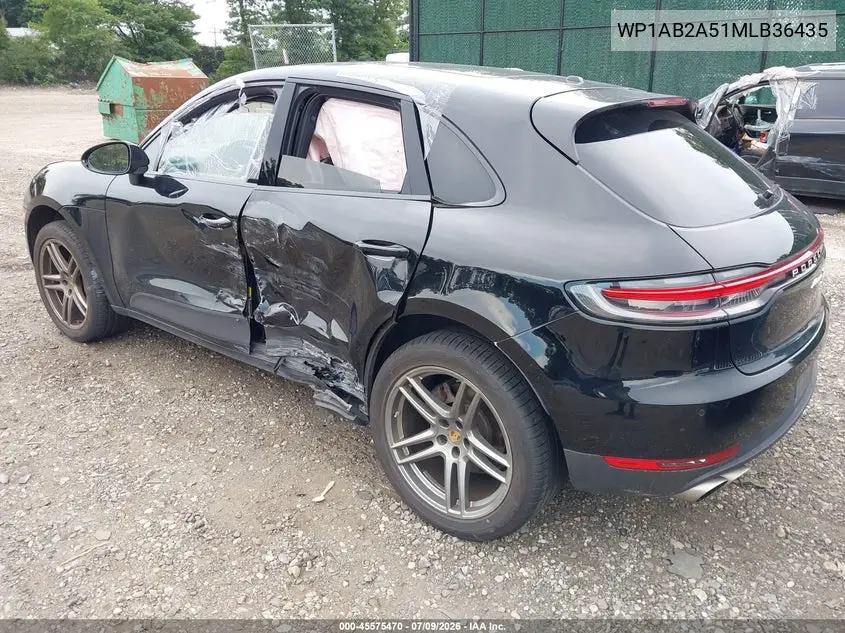 2021 Porsche Macan S VIN: WP1AB2A51MLB36435 Lot: 45575470