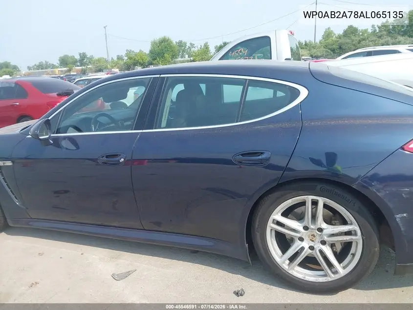 2010 Porsche Panamera 4S VIN: WP0AB2A78AL065135 Lot: 45546591