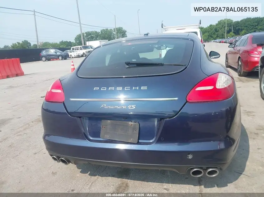 2010 Porsche Panamera 4S VIN: WP0AB2A78AL065135 Lot: 45546591