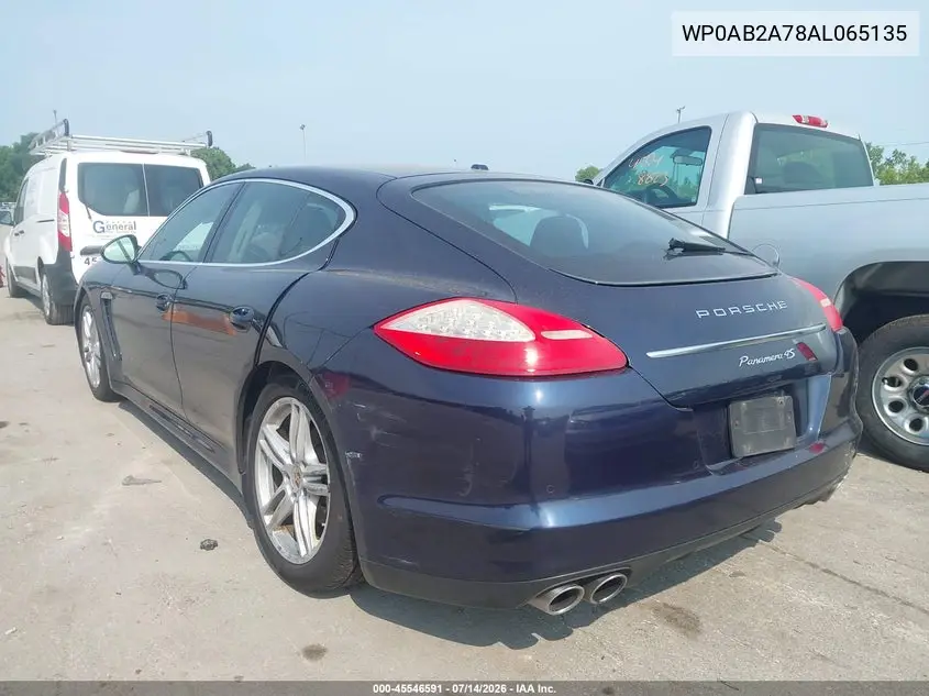 2010 Porsche Panamera 4S VIN: WP0AB2A78AL065135 Lot: 45546591