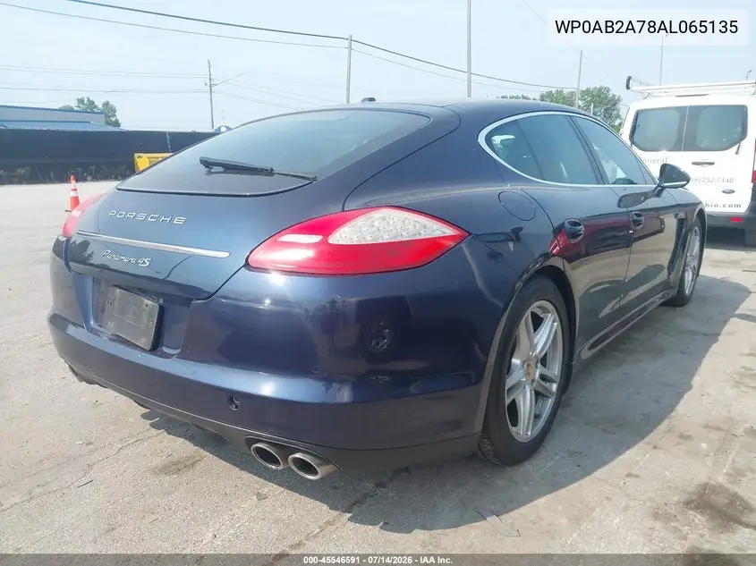 2010 Porsche Panamera 4S VIN: WP0AB2A78AL065135 Lot: 45546591