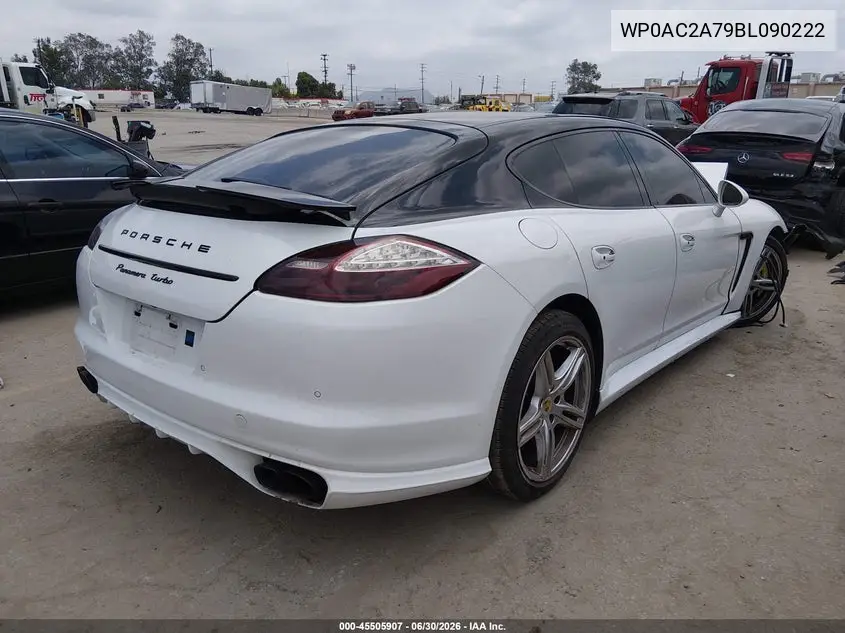 2011 Porsche Panamera Turbo VIN: WP0AC2A79BL090222 Lot: 45505907