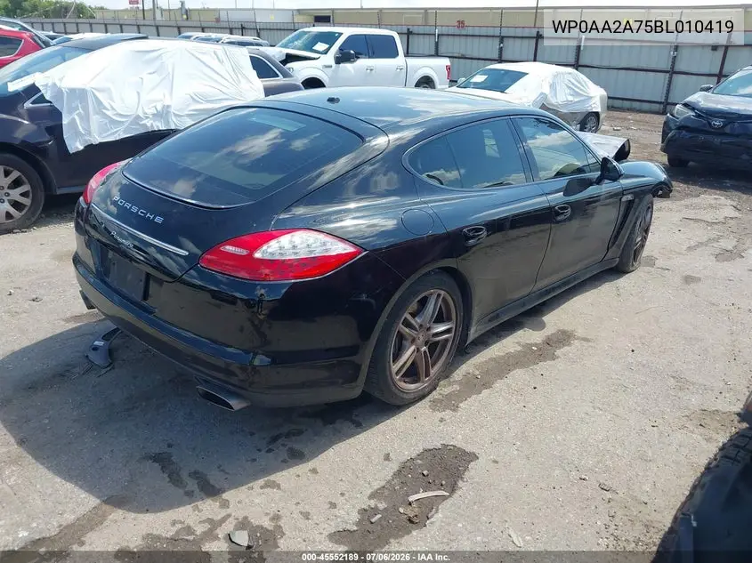 2011 Porsche Panamera 4 VIN: WP0AA2A75BL010419 Lot: 45552189
