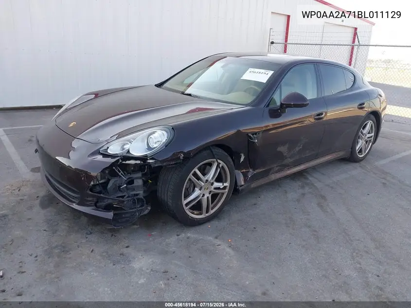2011 Porsche Panamera 4 VIN: WP0AA2A71BL011129 Lot: 45618194
