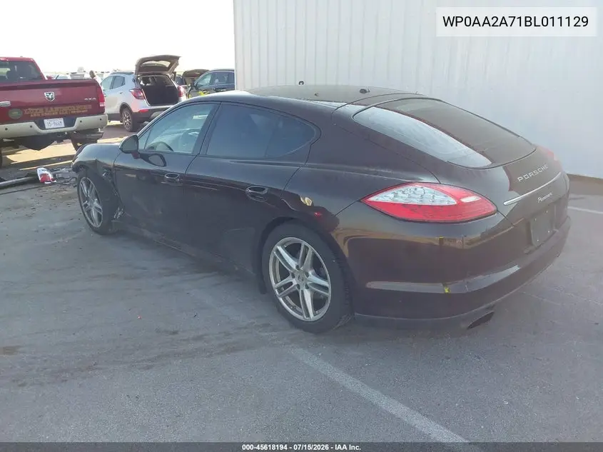 2011 Porsche Panamera 4 VIN: WP0AA2A71BL011129 Lot: 45618194