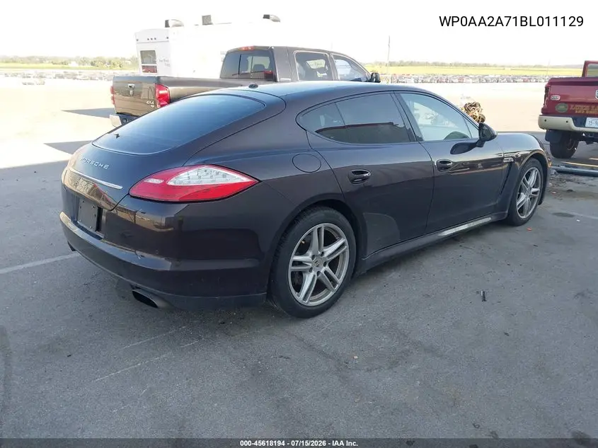 2011 Porsche Panamera 4 VIN: WP0AA2A71BL011129 Lot: 45618194