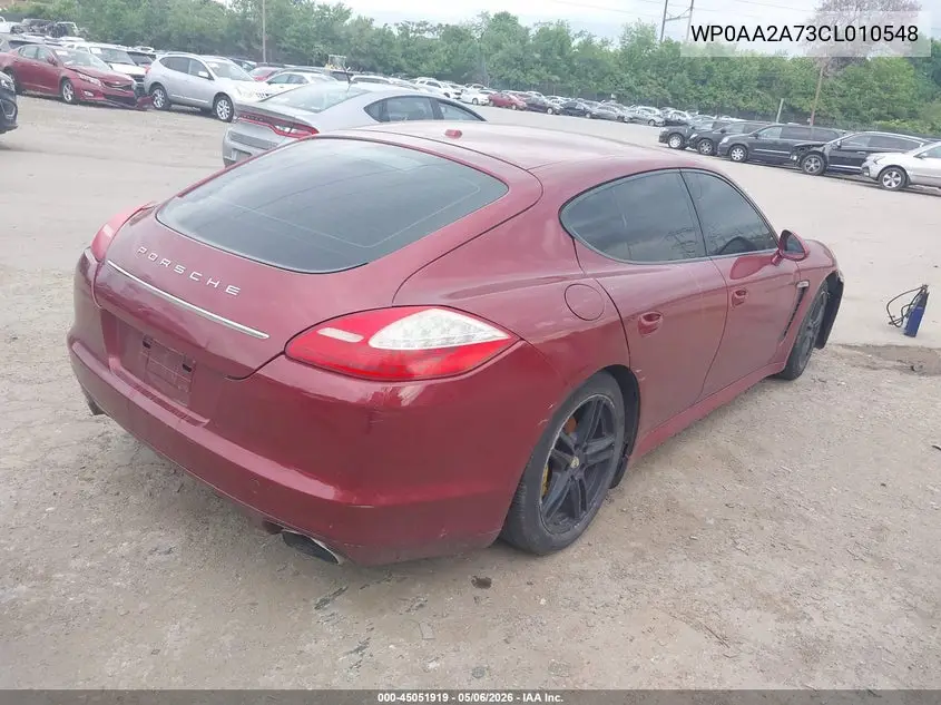 2012 Porsche Panamera 4 VIN: WP0AA2A73CL010548 Lot: 45051919