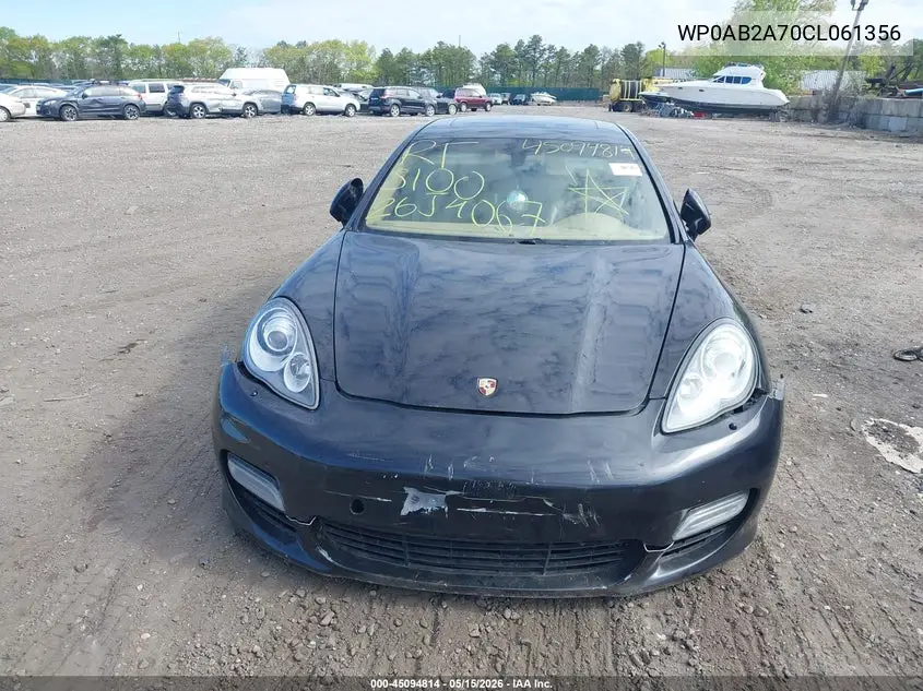 2012 Porsche Panamera 4S VIN: WP0AB2A70CL061356 Lot: 45094814