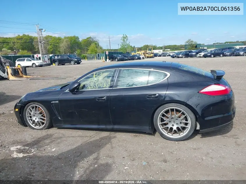 2012 Porsche Panamera 4S VIN: WP0AB2A70CL061356 Lot: 45094814