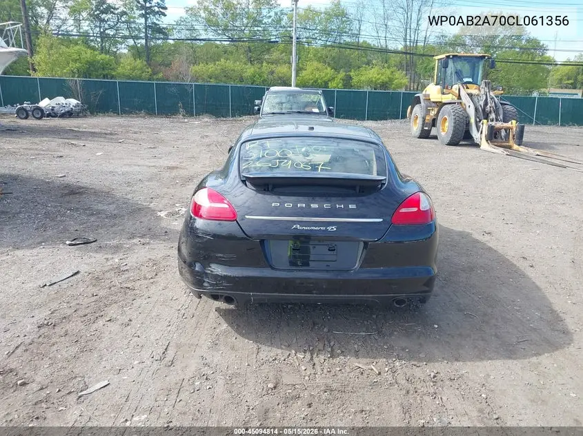 2012 Porsche Panamera 4S VIN: WP0AB2A70CL061356 Lot: 45094814