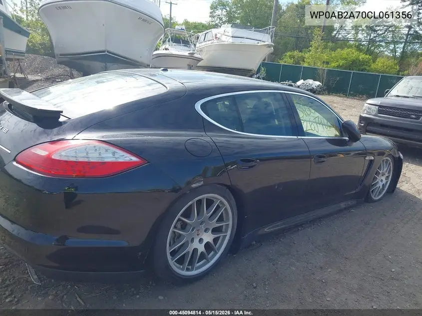 2012 Porsche Panamera 4S VIN: WP0AB2A70CL061356 Lot: 45094814