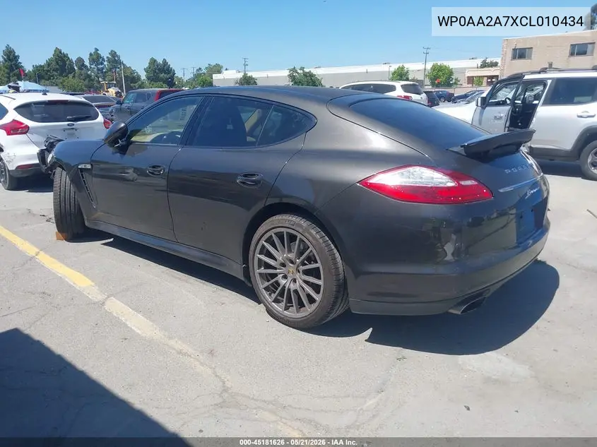 2012 Porsche Panamera 4 VIN: WP0AA2A7XCL010434 Lot: 45181626