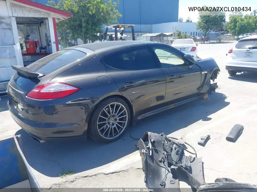 2012 Porsche Panamera 4 VIN: WP0AA2A7XCL010434 Lot: 45181626