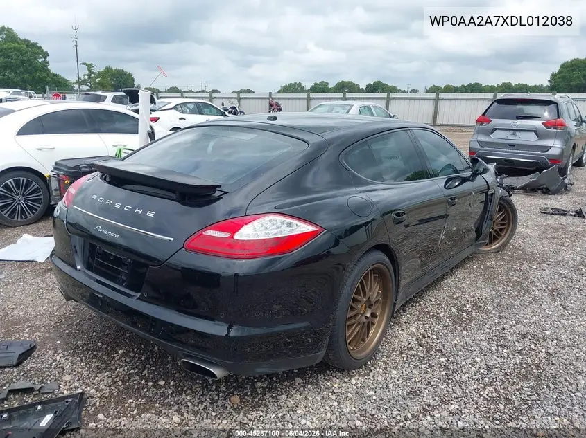 2013 Porsche Panamera VIN: WP0AA2A7XDL012038 Lot: 45287100