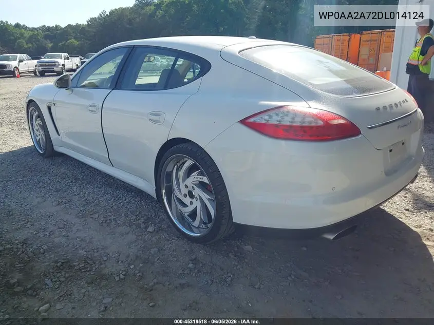 2013 Porsche Panamera 4 VIN: WP0AA2A72DL014124 Lot: 45319518