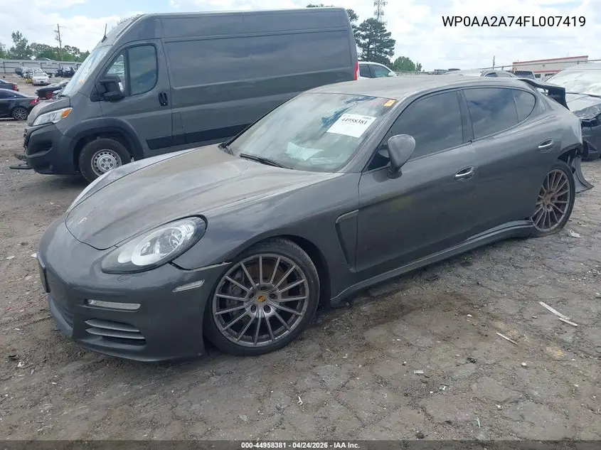 2015 Porsche Panamera 4 VIN: WP0AA2A74FL007419 Lot: 44958381