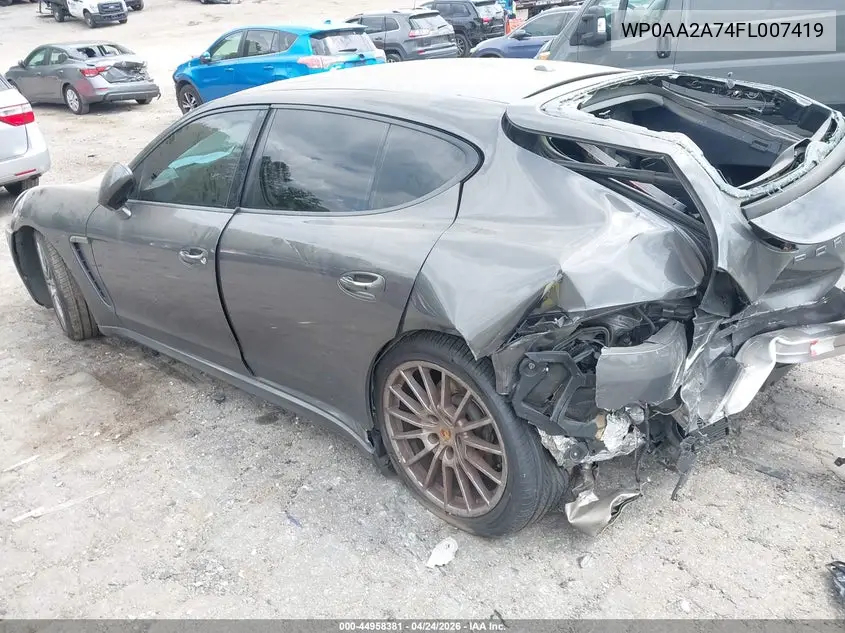 2015 Porsche Panamera 4 VIN: WP0AA2A74FL007419 Lot: 44958381
