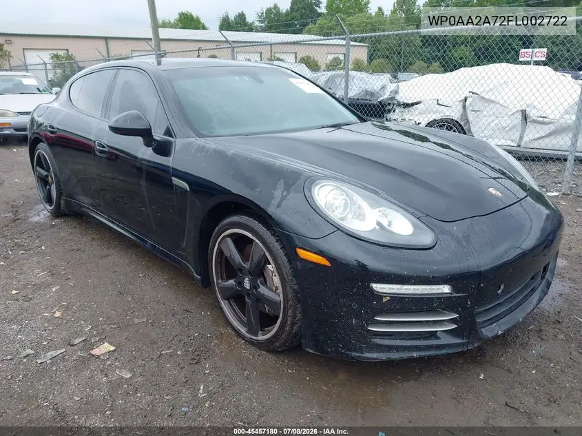 2015 Porsche Panamera 4 VIN: WP0AA2A72FL002722 Lot: 45457180