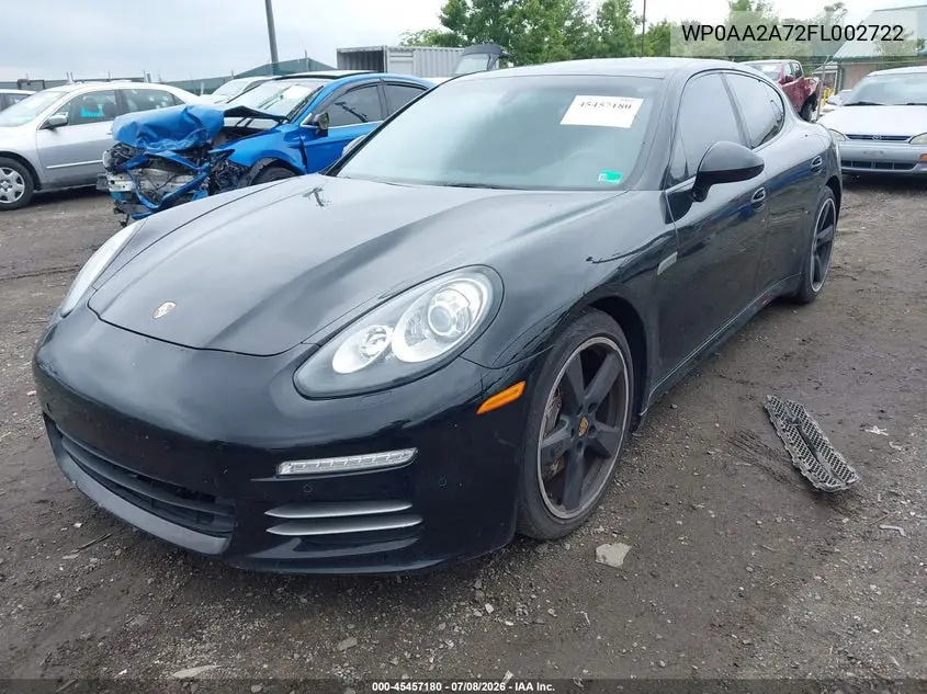 2015 Porsche Panamera 4 VIN: WP0AA2A72FL002722 Lot: 45457180