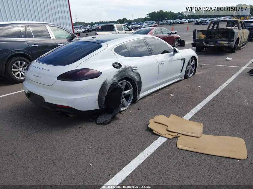 2016 Porsche Panamera S VIN: WP0AB2A78GL050787 Lot: 45187936