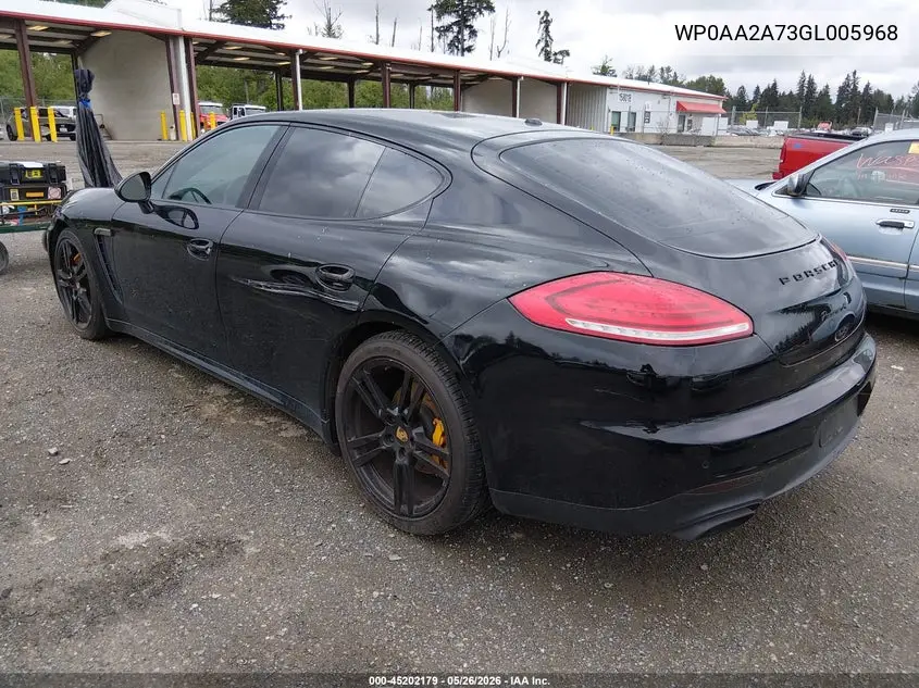 2016 Porsche Panamera 4 VIN: WP0AA2A73GL005968 Lot: 45202179