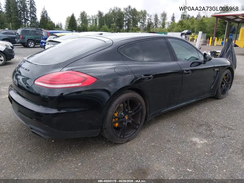 2016 Porsche Panamera 4 VIN: WP0AA2A73GL005968 Lot: 45202179