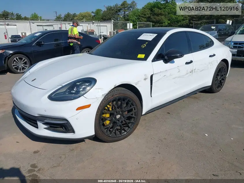 2017 Porsche Panamera 4S VIN: WP0AB2A72HL120916 Lot: 45162845