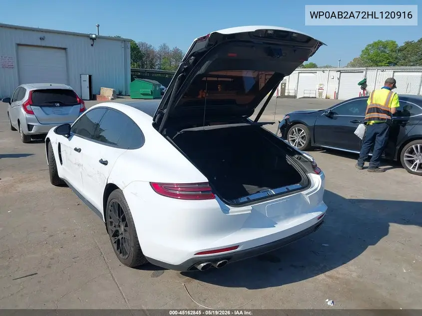 2017 Porsche Panamera 4S VIN: WP0AB2A72HL120916 Lot: 45162845