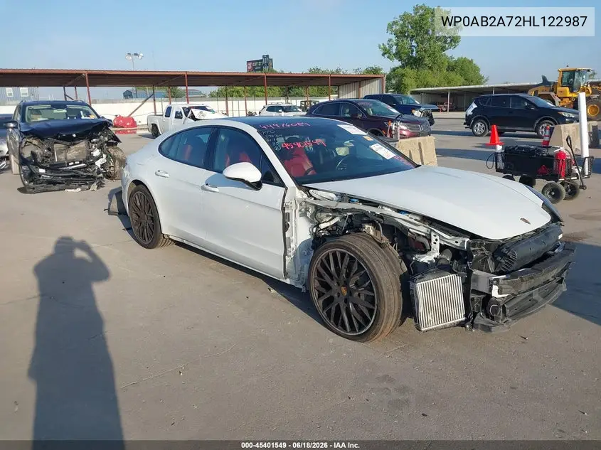 2017 Porsche Panamera 4S VIN: WP0AB2A72HL122987 Lot: 45401549