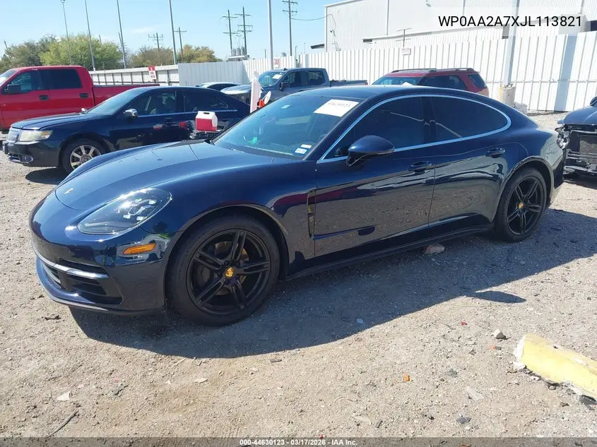 2018 Porsche Panamera 4 VIN: WP0AA2A7XJL113821 Lot: 44630123