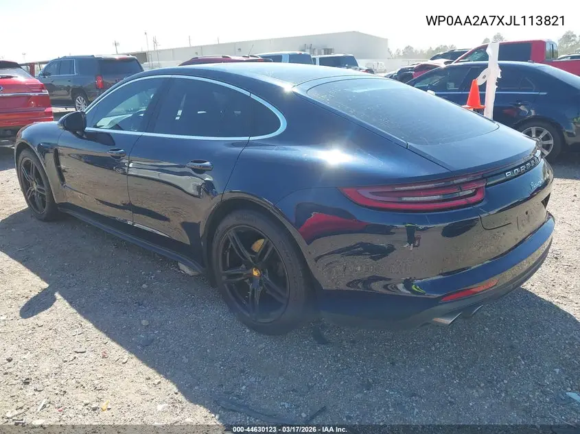 2018 Porsche Panamera 4 VIN: WP0AA2A7XJL113821 Lot: 44630123