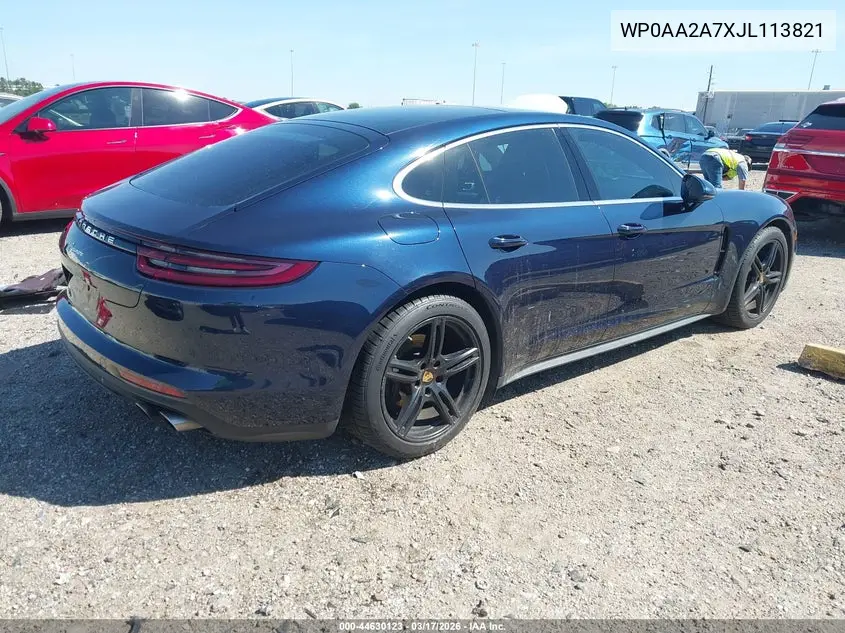 2018 Porsche Panamera 4 VIN: WP0AA2A7XJL113821 Lot: 44630123