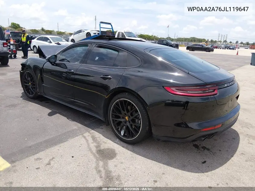 2018 Porsche Panamera 4 VIN: WP0AA2A76JL119647 Lot: 45096447