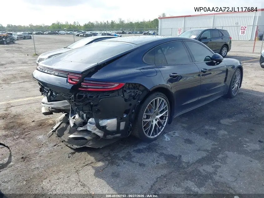 2018 Porsche Panamera 4 VIN: WP0AA2A72JL117684 Lot: 45192753