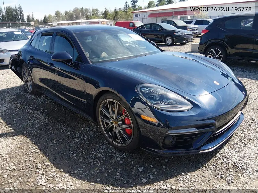 2018 Porsche Panamera Sport Turismo Turbo VIN: WP0CF2A72JL195778 Lot: 45462851