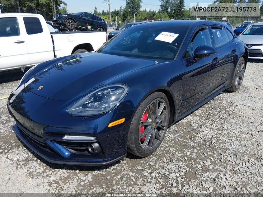 2018 Porsche Panamera Sport Turismo Turbo VIN: WP0CF2A72JL195778 Lot: 45462851