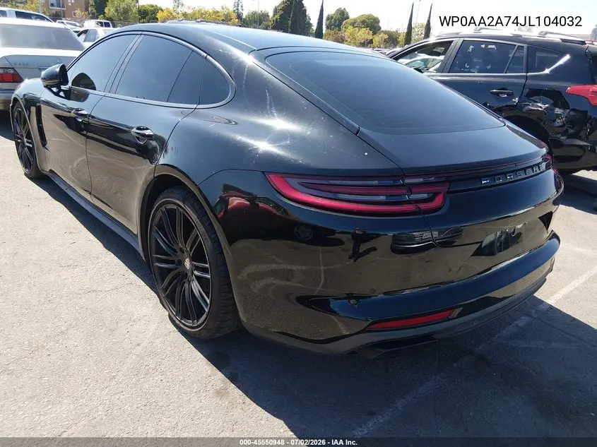 2018 Porsche Panamera 4 VIN: WP0AA2A74JL104032 Lot: 45550948