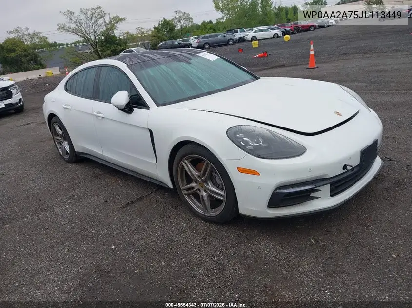 2018 Porsche Panamera 4 VIN: WP0AA2A75JL113449 Lot: 45554343